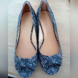 Cole Haan Women's Blue Peep Toe Flats